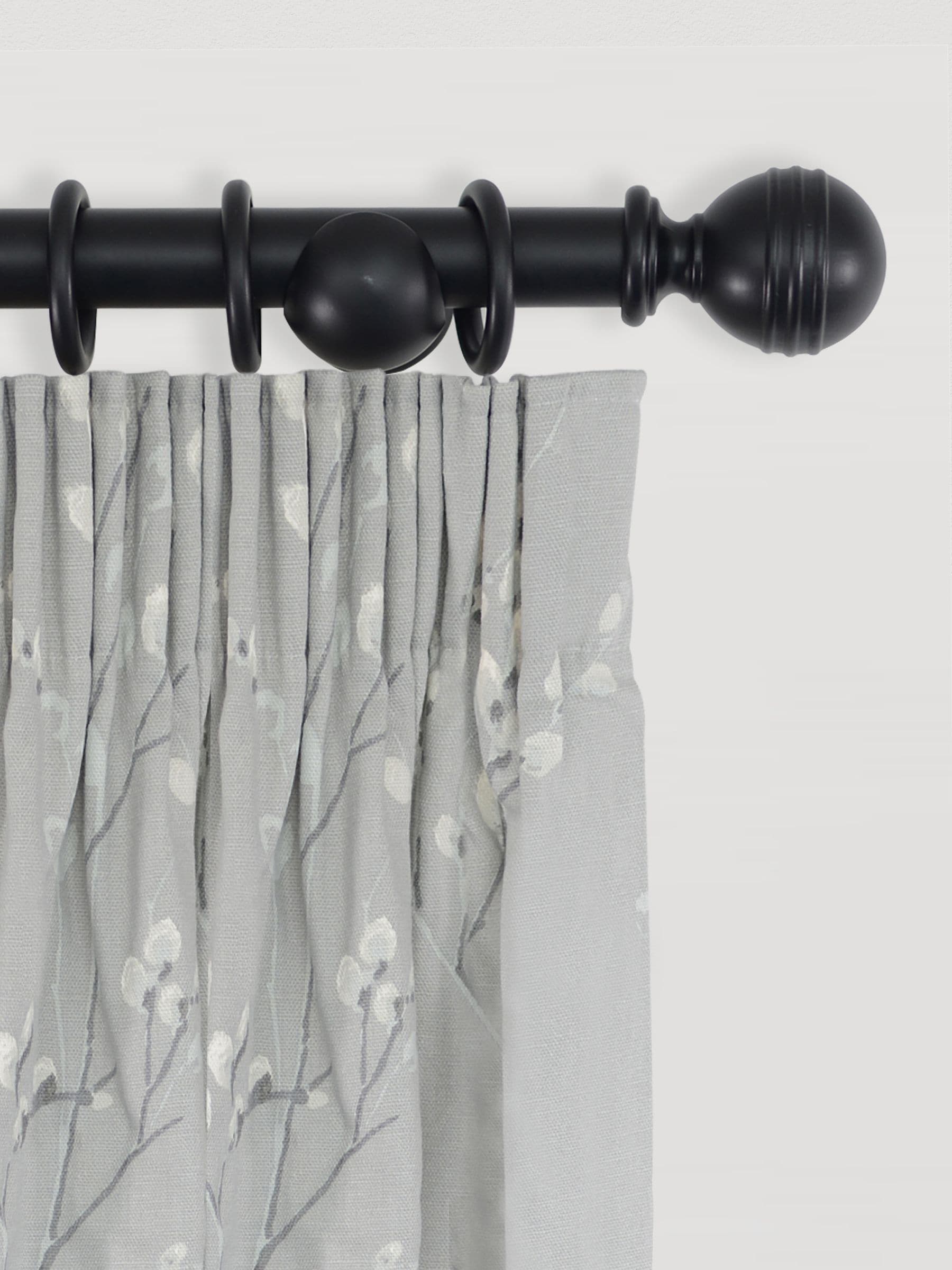 Laura Ashley Black Haywood wooden curtain pole 35mm imported from the UK