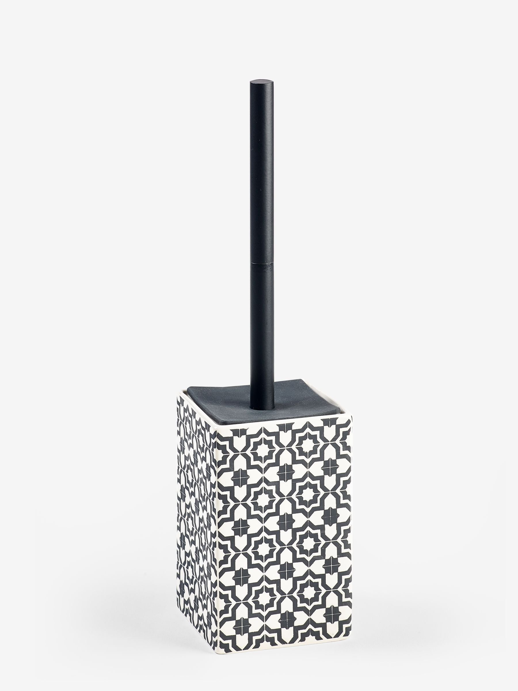 Monochrome Geo Toilet Brush, imported from the UK