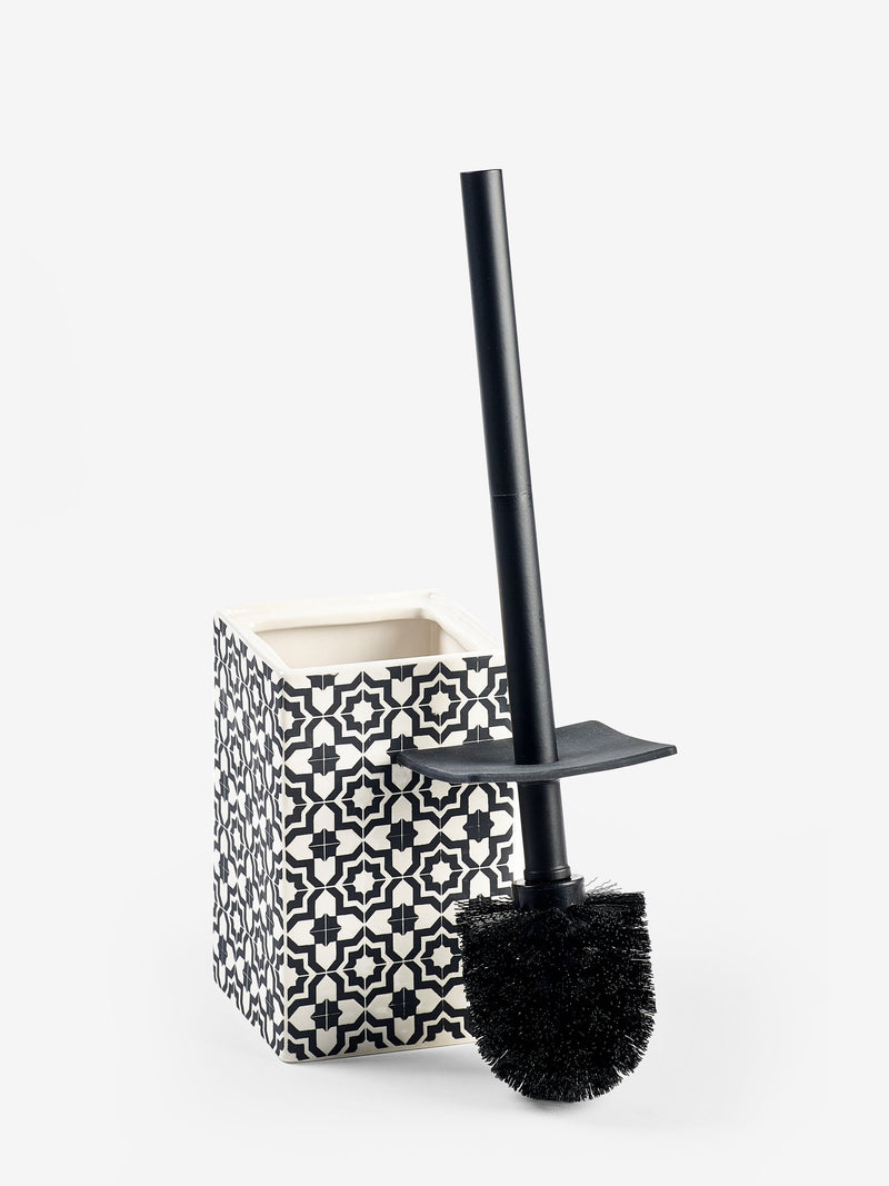 Monochrome Geo Toilet Brush, imported from the UK