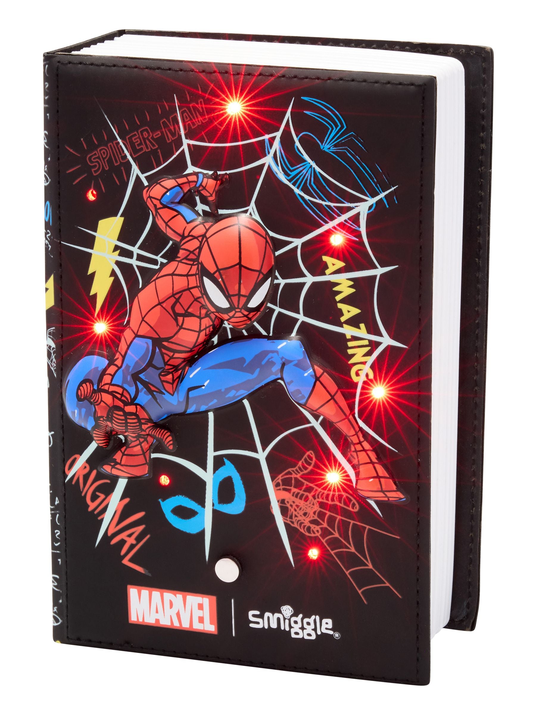 Smiggle Spider-Man Light Up Booksafe with lockable compartment, UK version