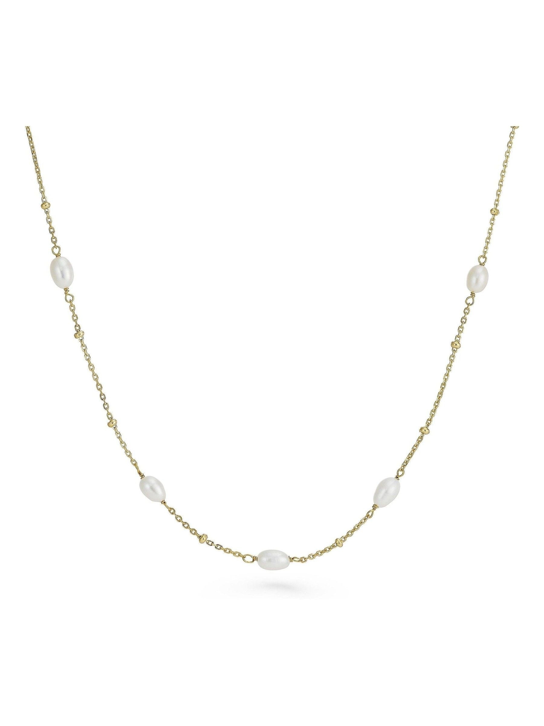 Beaverbrooks gold plated pearl necklace 45cm (British brand)