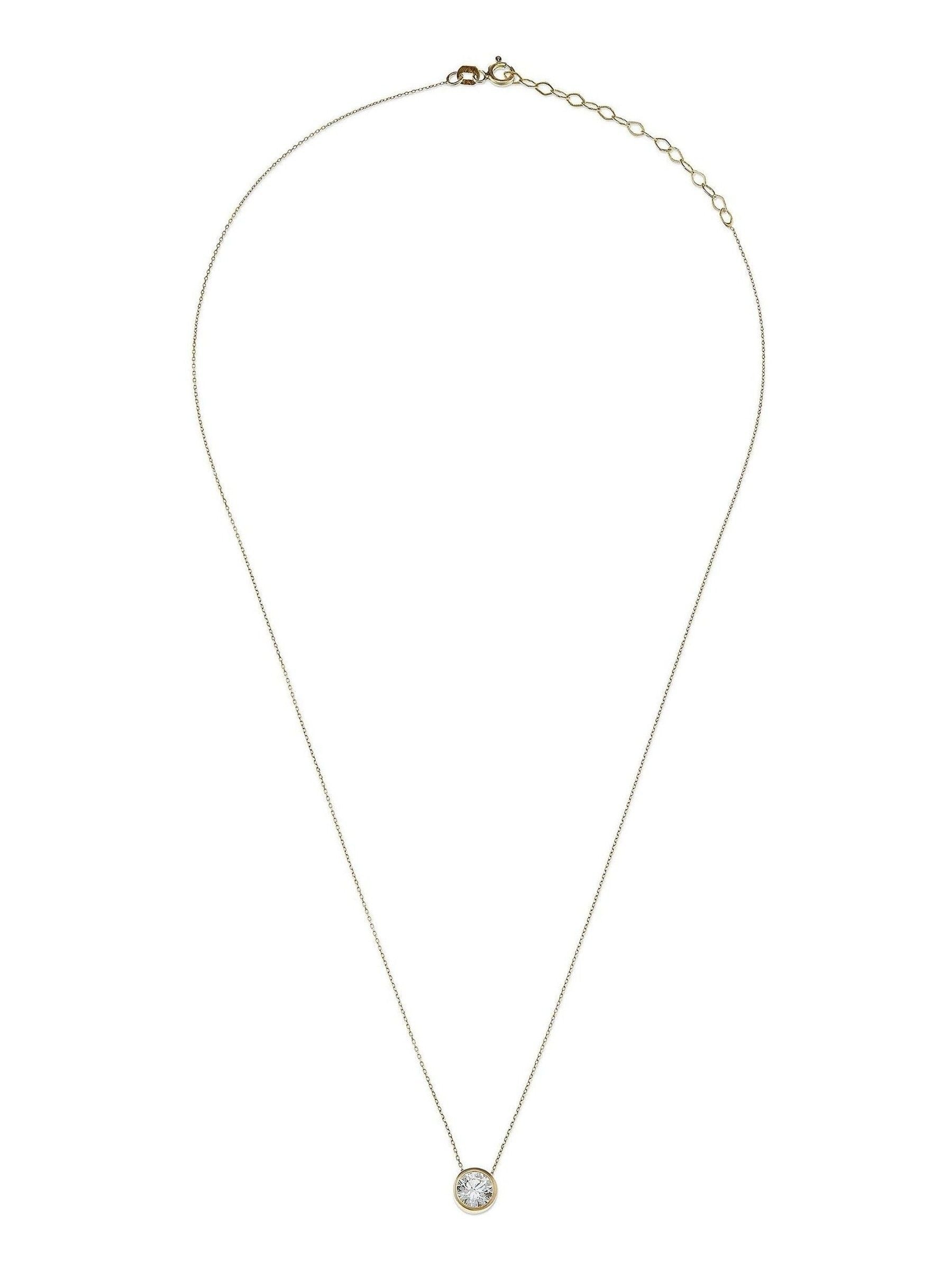 Beaverbrooks Gold 9ct Yellow Gold Cubic Zirconia Necklace 45cm - British product