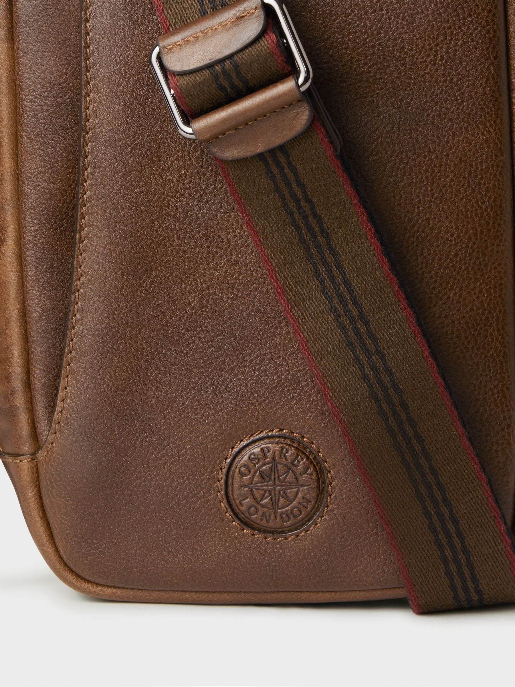 Osprey London brown leather sling bag, imported from the UK