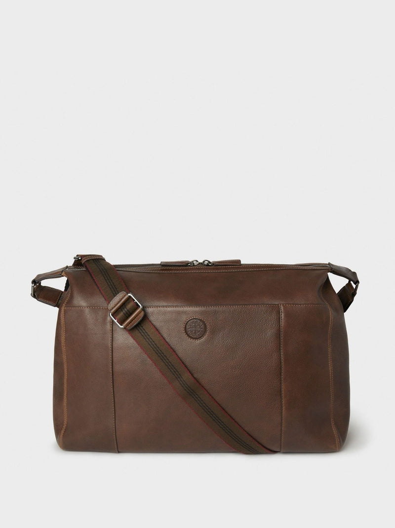 Osprey London Compass brown leather stowaway bag, imported from the UK