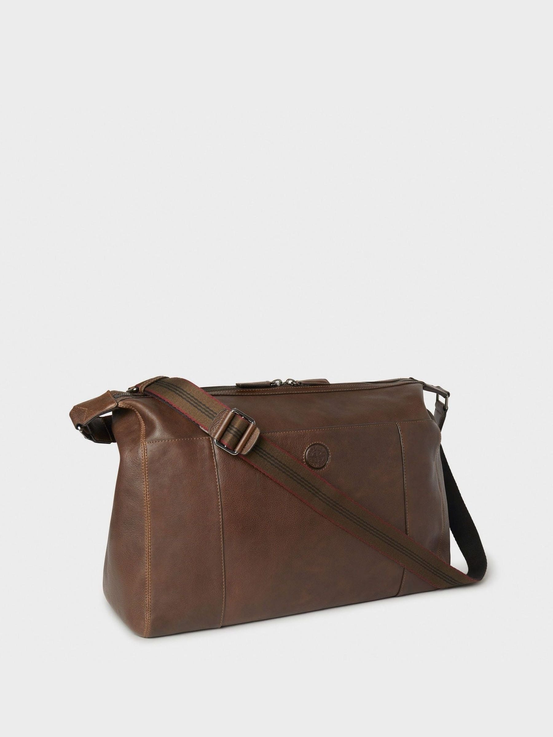Osprey London Compass brown leather stowaway bag, imported from the UK
