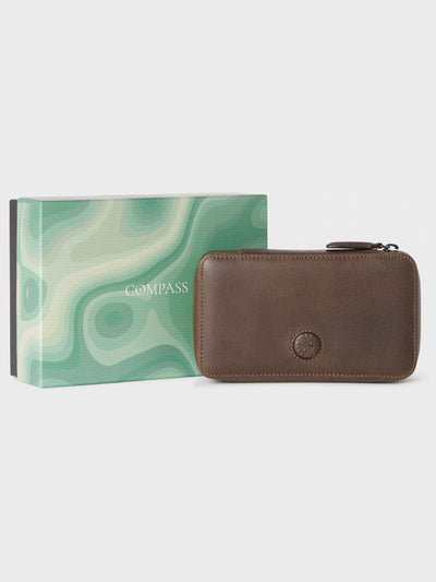 Next Osprey London Brown The Compass Leather Tech Pouch Wallet- Buy online at McGrocer