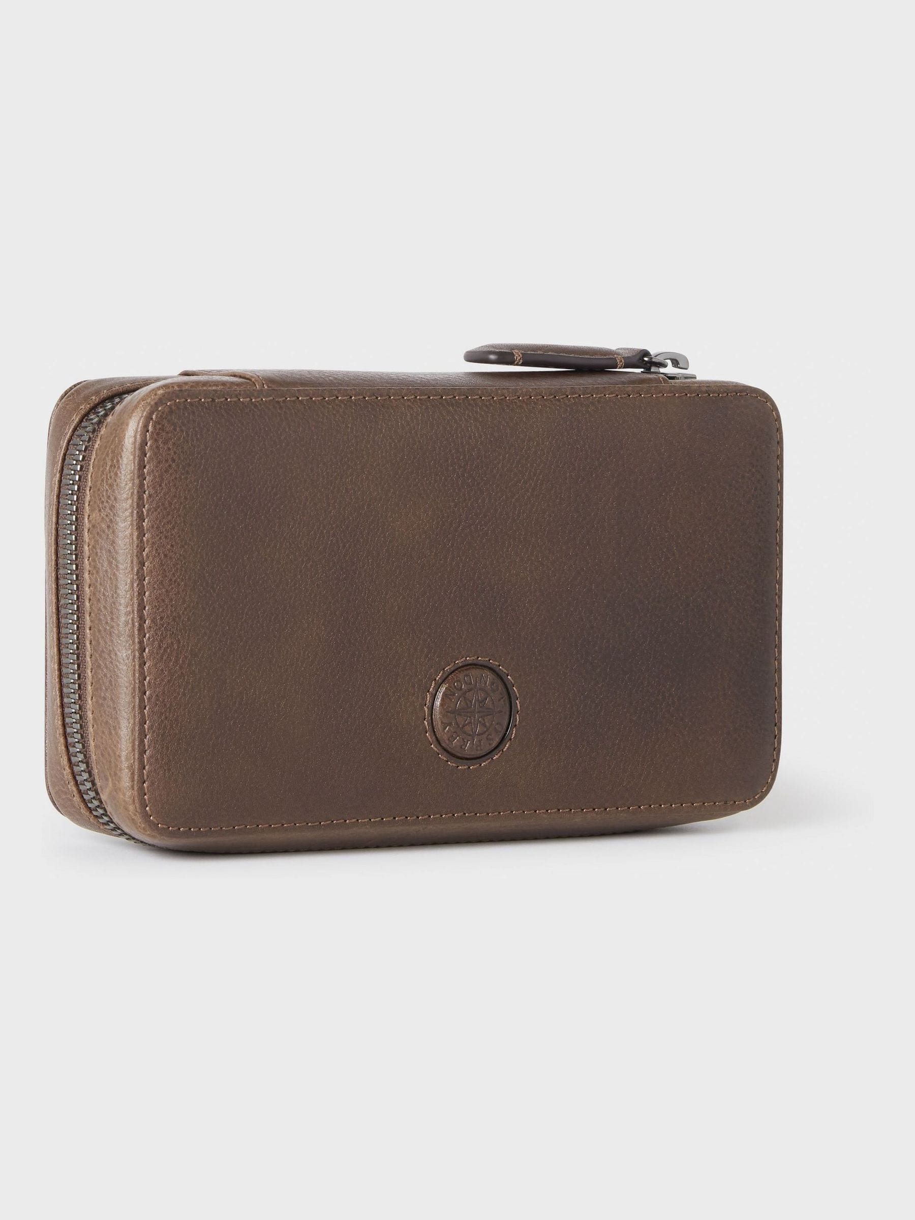 Osprey London brown leather Compass tech pouch wallet (British brand)