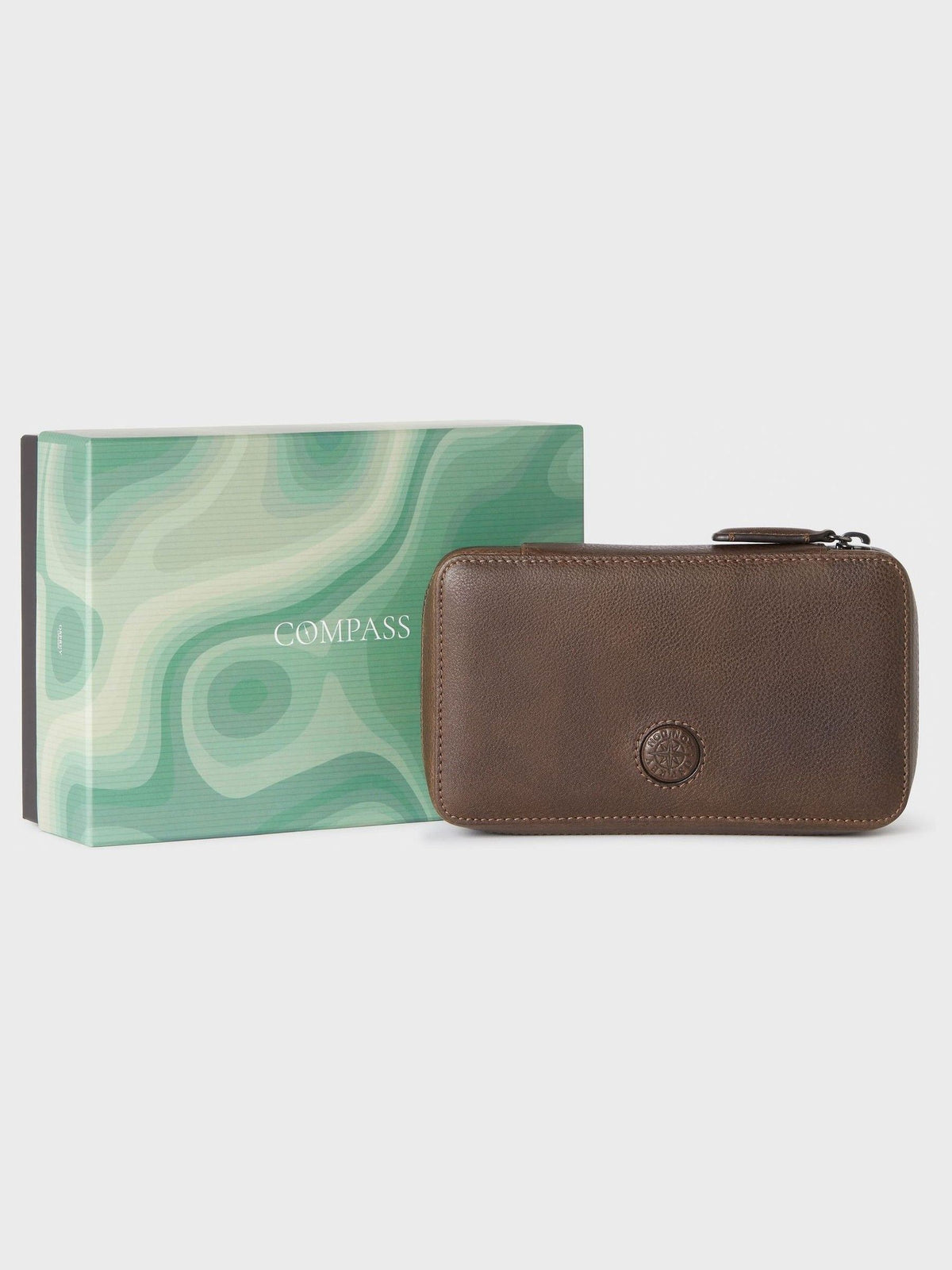 Osprey London brown leather Compass tech pouch wallet (British brand)