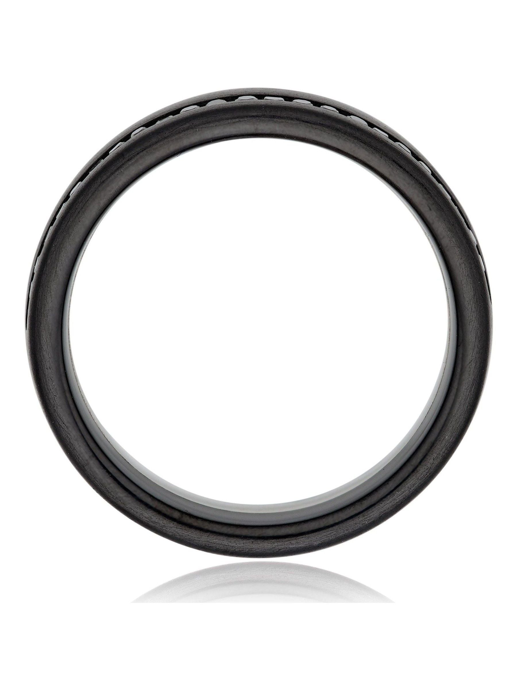 Beaverbrooks Black Platinum and Zirconium Diamond Wedding Ring