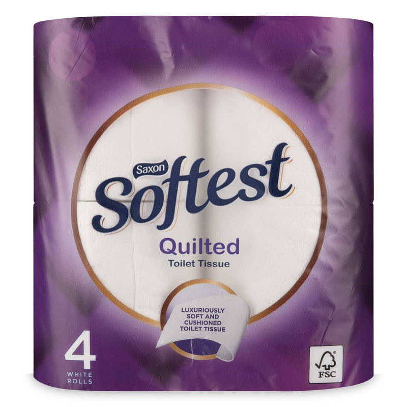 Quilted toilet paper 4 pack 3-ply 160 sheets, UK version