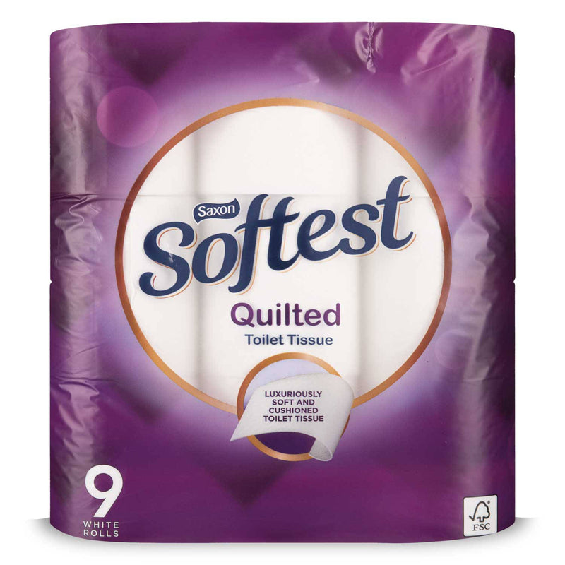 Quilted toilet paper 3 ply 160 sheets 9 pack - British product