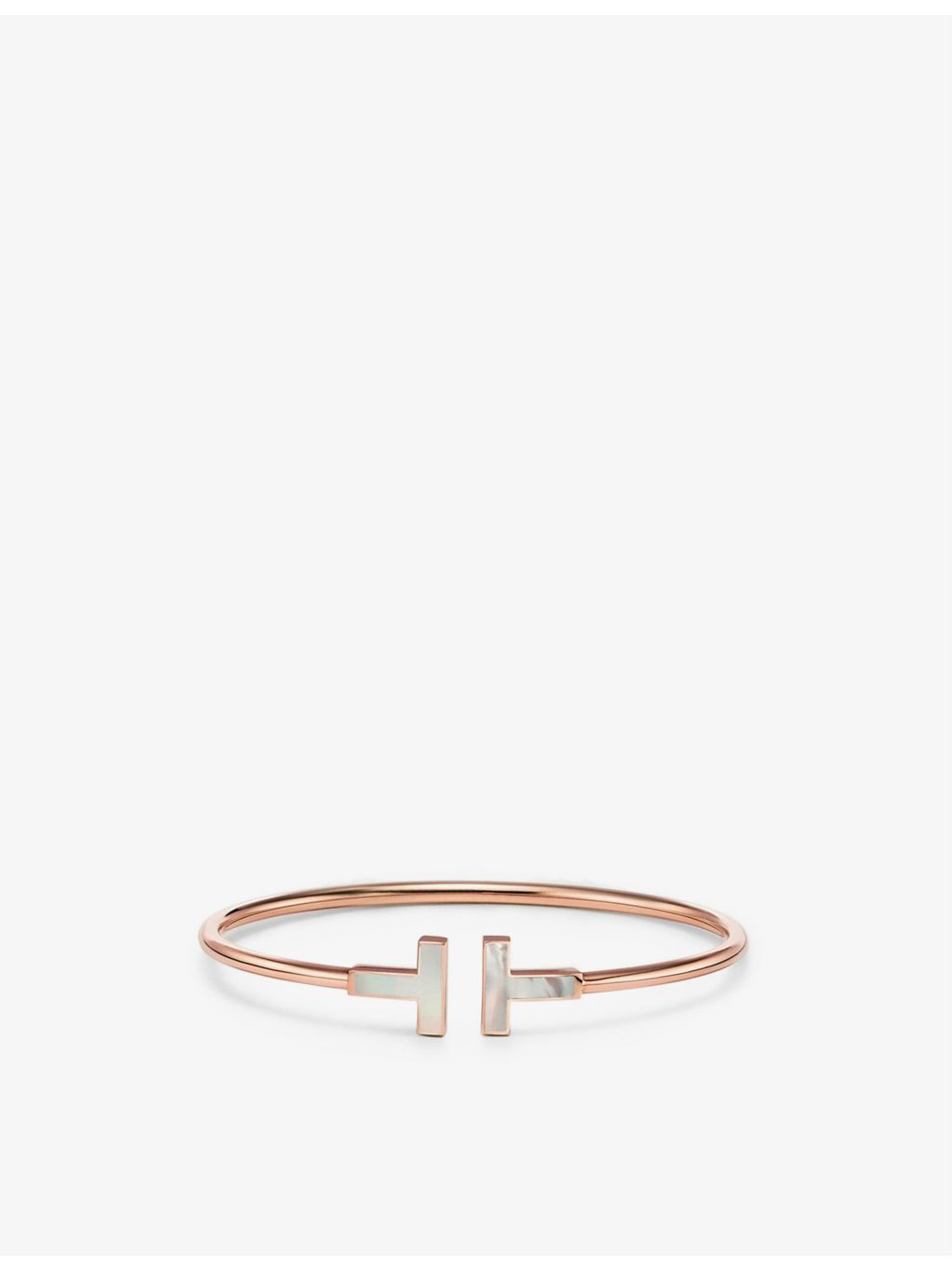 Tiffany T rose gold mother of pearl bracelet, imported from the UK