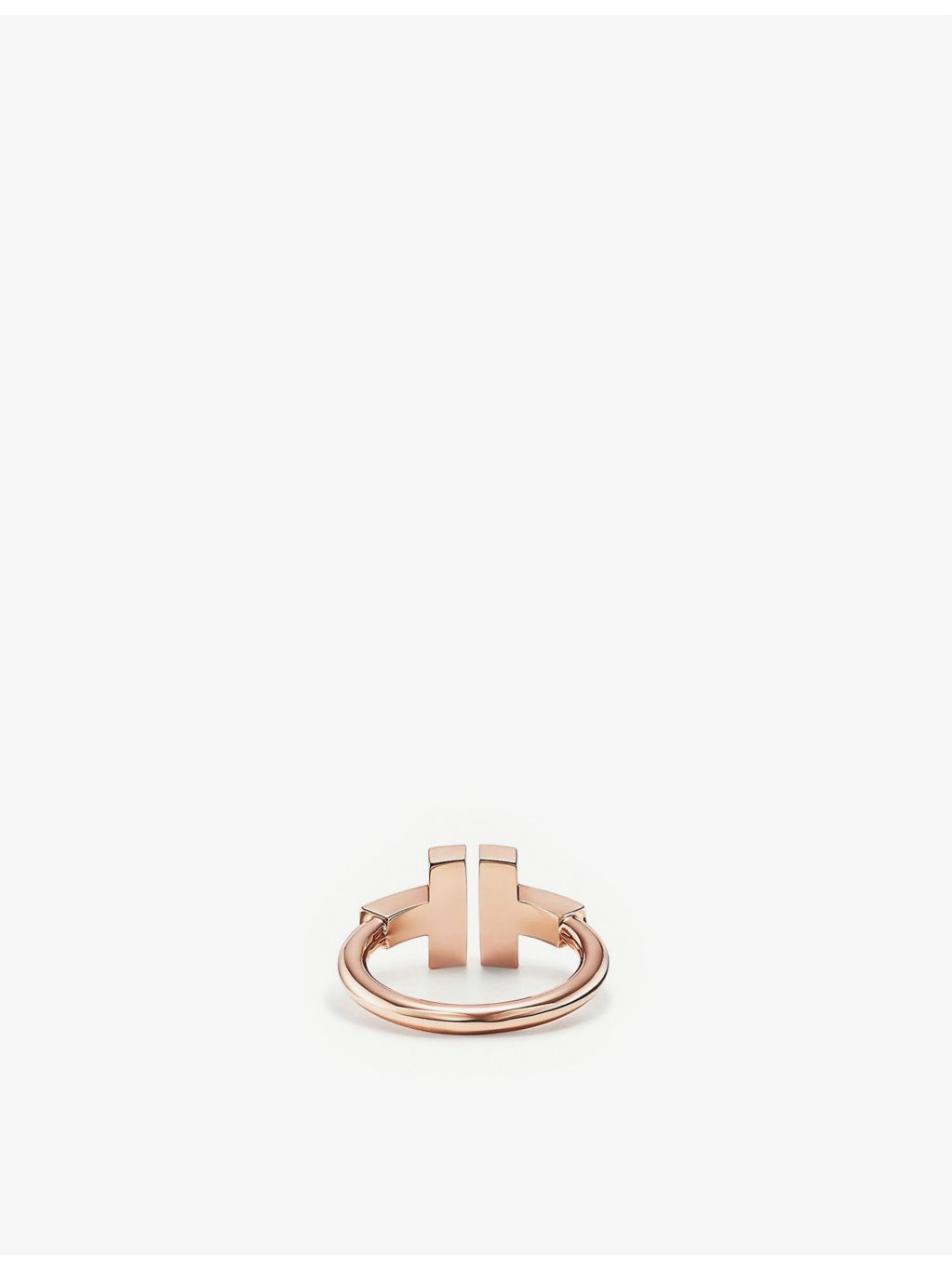 Tiffany T Square rose gold mother-of-pearl ring, imported from the UK