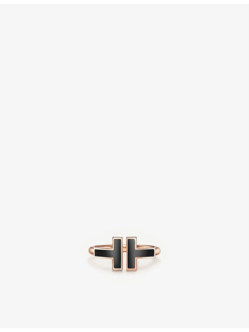 Tiffany & Co. 18ct rose-gold onyx ring, imported from the UK