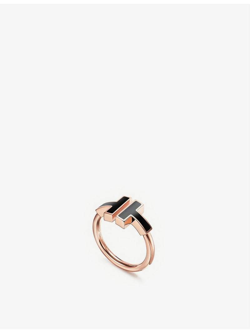Tiffany & Co. 18ct rose-gold onyx ring, imported from the UK