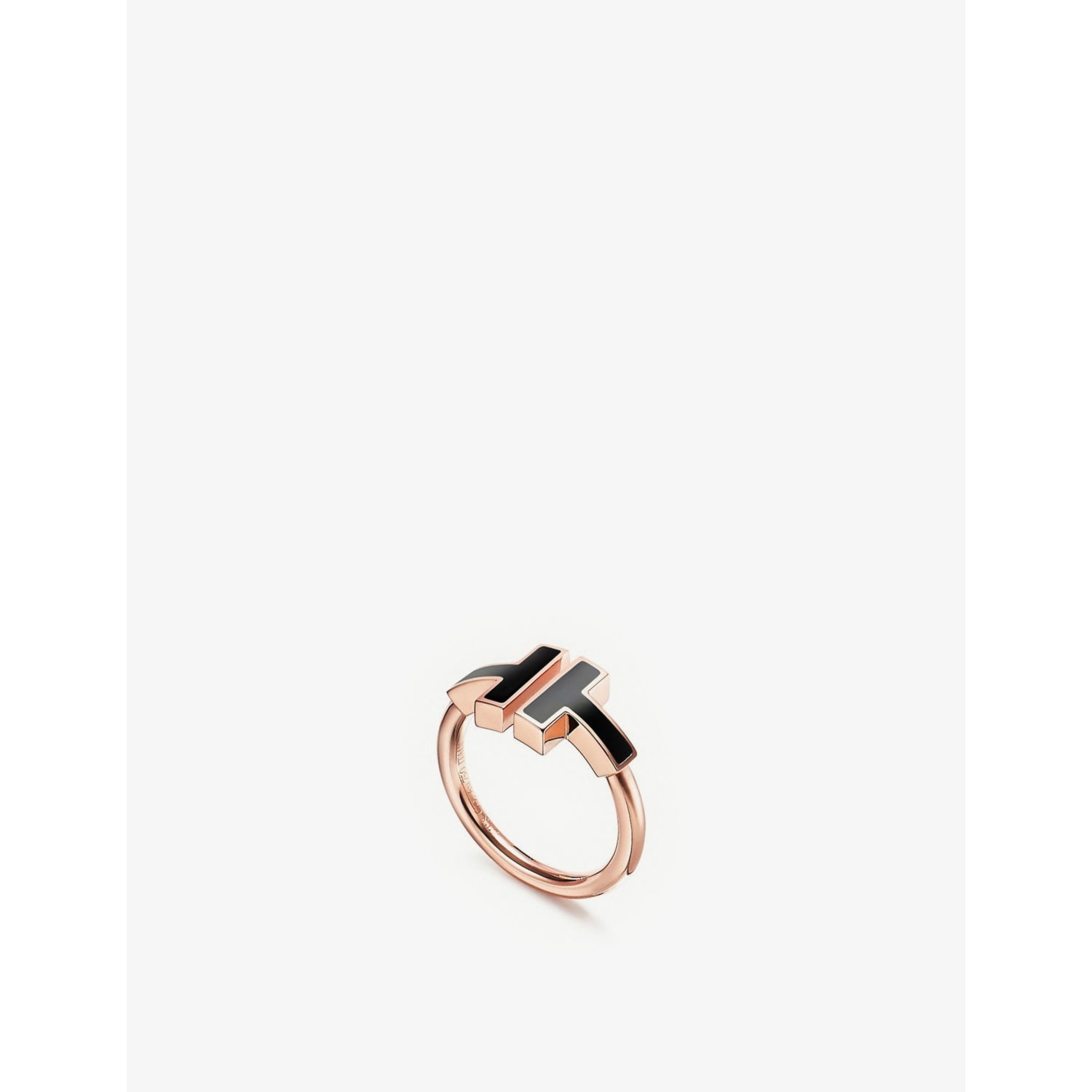 Tiffany T Square 18ct rose-gold and onyx ring - K
