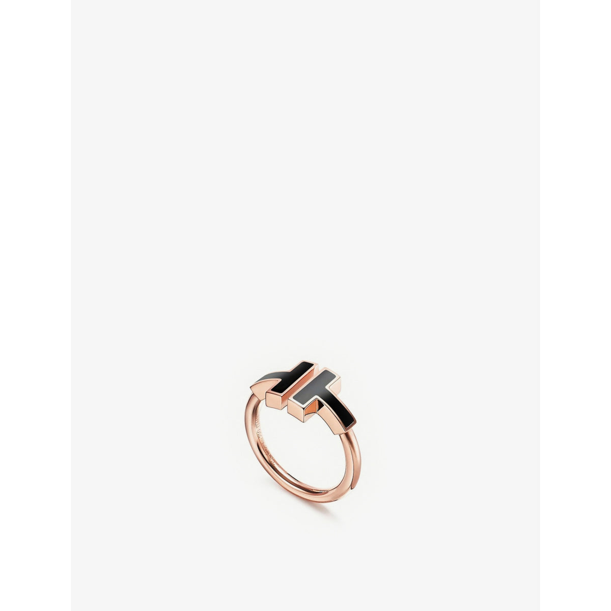 Tiffany T Square 18ct rose-gold and onyx ring - K