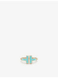 Tiffany T Square ring in 18ct rose gold and turquoise - British product