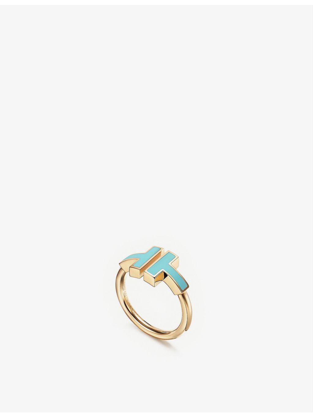 Tiffany T Square ring in 18ct rose gold and turquoise - British product