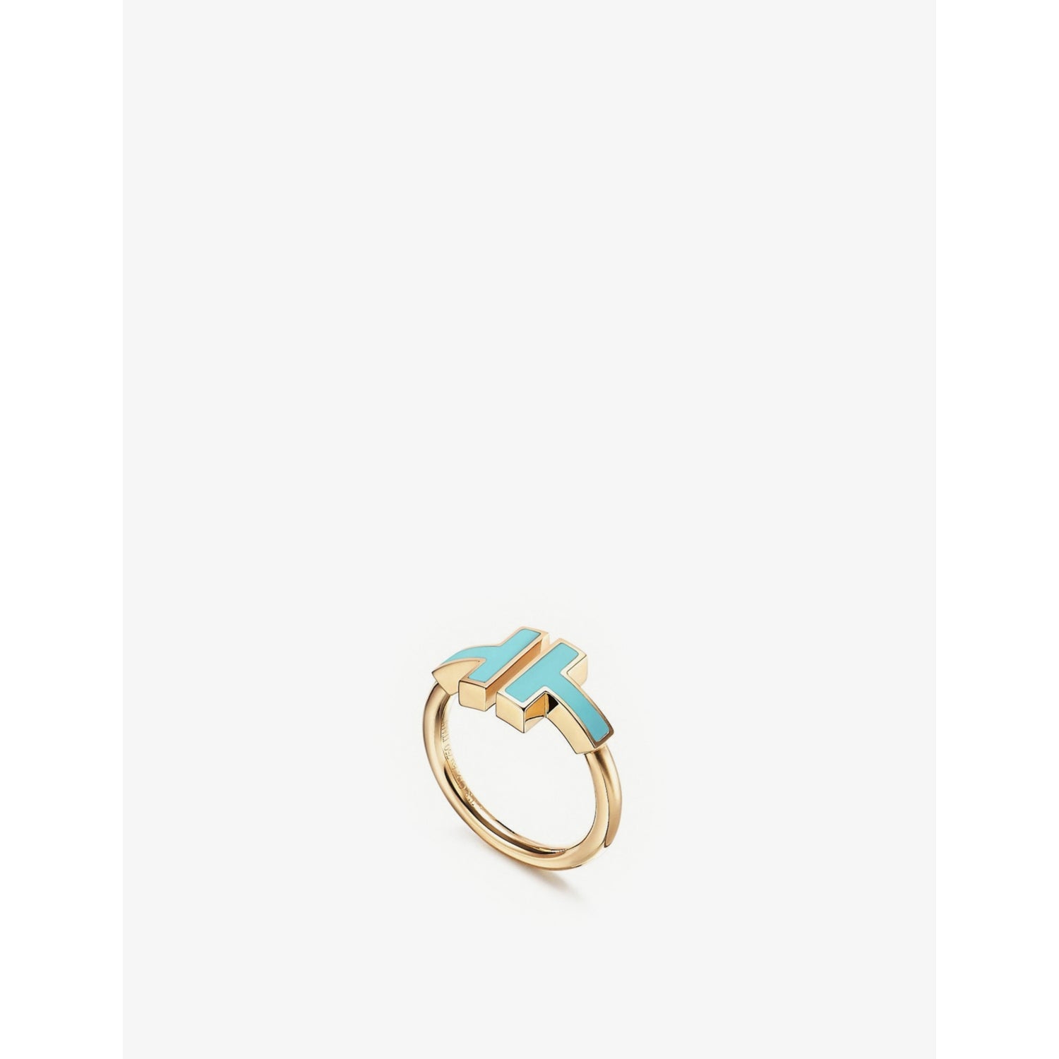 Tiffany T Square 18ct rose-gold and tuquoise ring - K