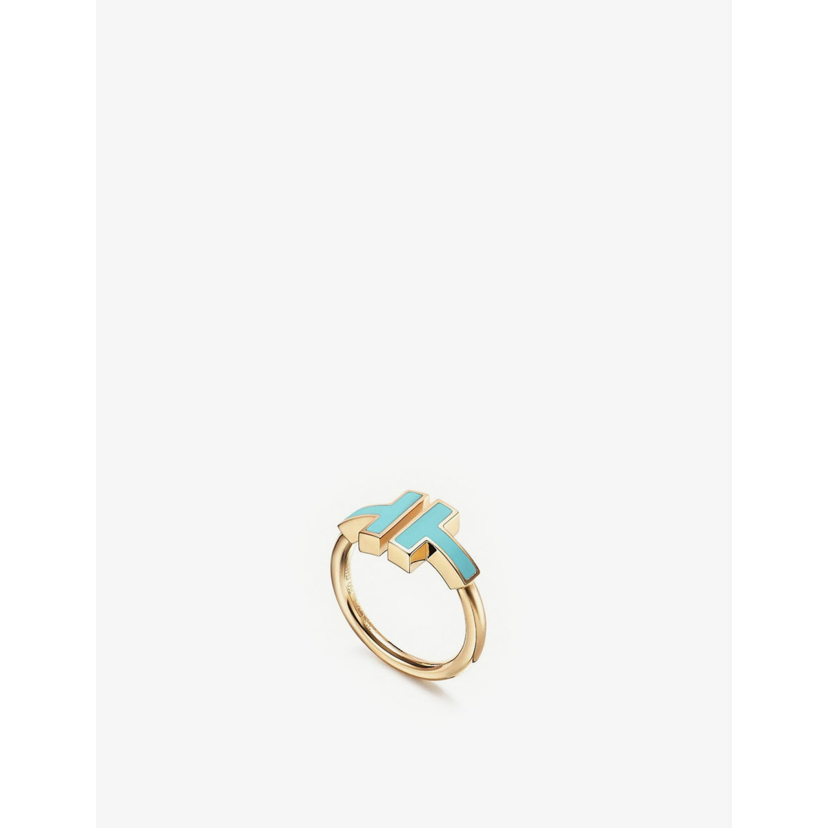 Tiffany T Square 18ct rose-gold and tuquoise ring - K