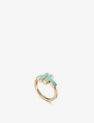 Tiffany & Co. T Square 18ct Rose Gold and Turquoise Ring