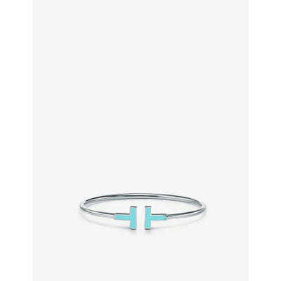 selfridges Tiffany & Co. T 18ct White-Gold and Turquoise Bracelet- Buy online at McGrocer