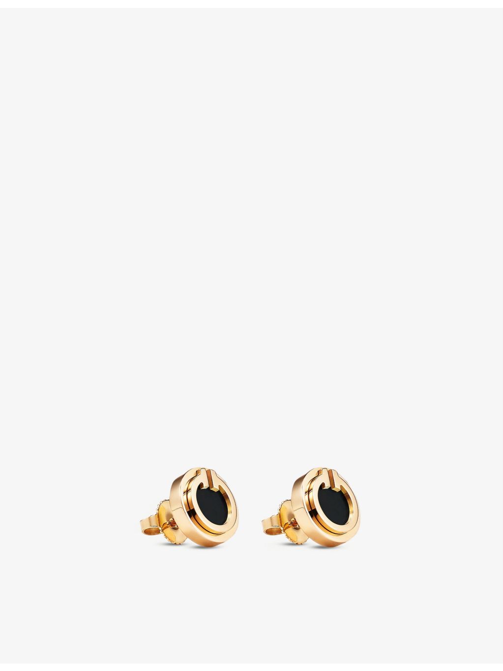 Tiffany & Co. T 18ct gold and onyx earrings 9.6mm (British brand)