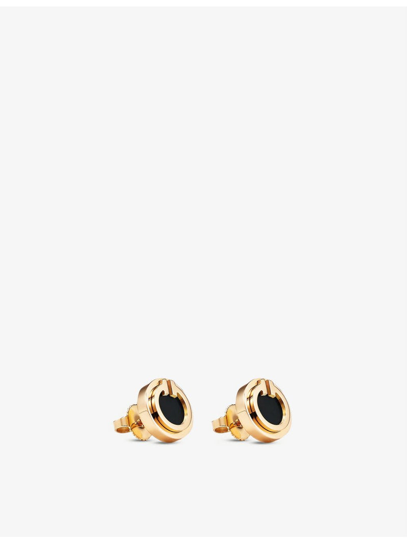 Tiffany & Co. T 18ct gold and onyx earrings 9.6mm (British brand)