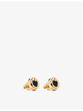 Tiffany & Co. T 18ct gold and onyx earrings 9.6mm (British brand)