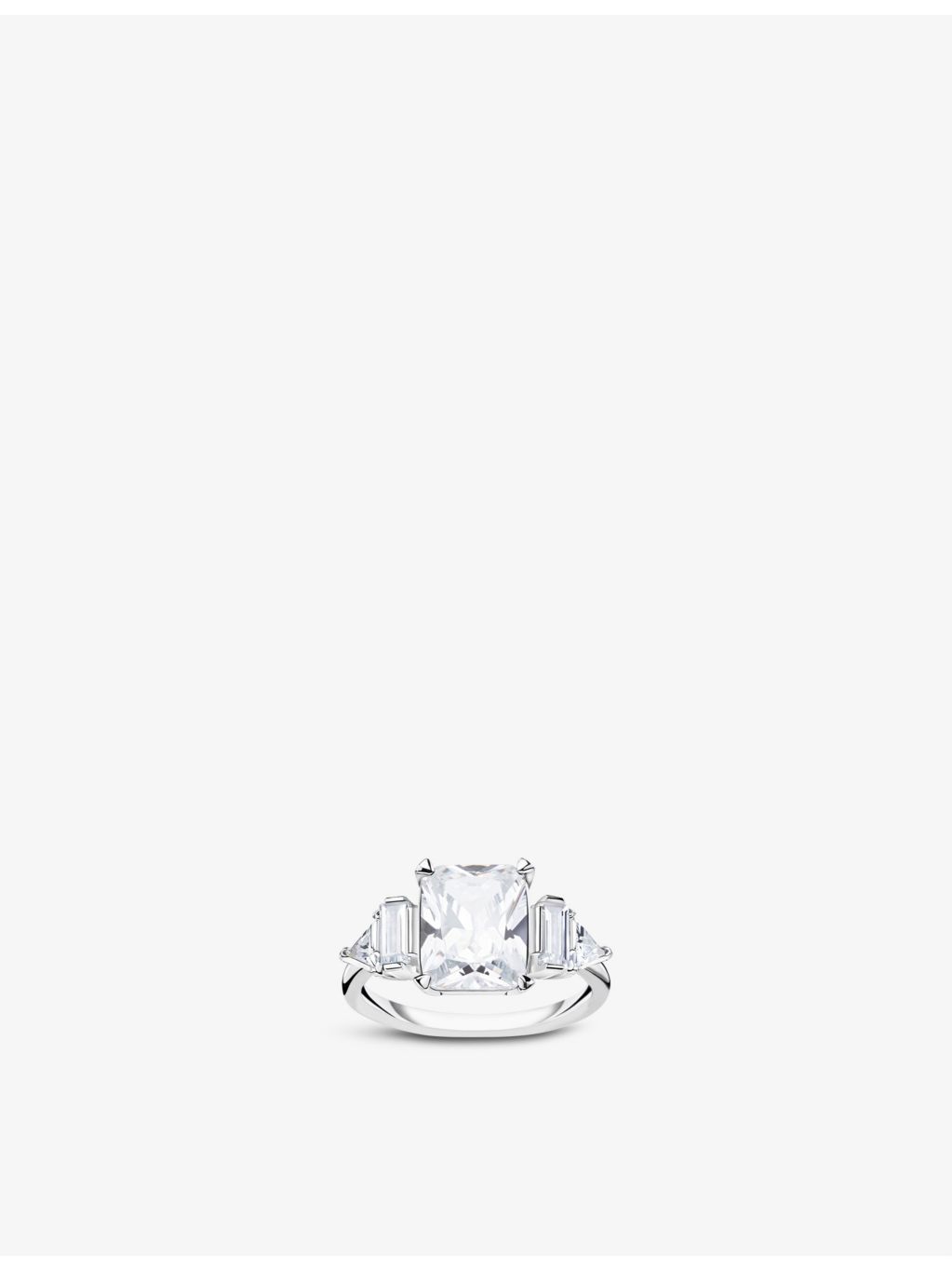 Thomas Sabo sterling silver zirconia cocktail ring, imported from the UK