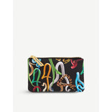 Seletti faux-leather snake-print case 15cm x 9cm - British product