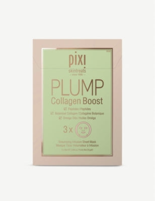 Pixi PLUMP Collagen Boost sheet mask pack of three 23g, UK version