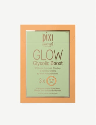 Pixi GLOW Glycolic Boost sheet mask 3-pack (British brand)