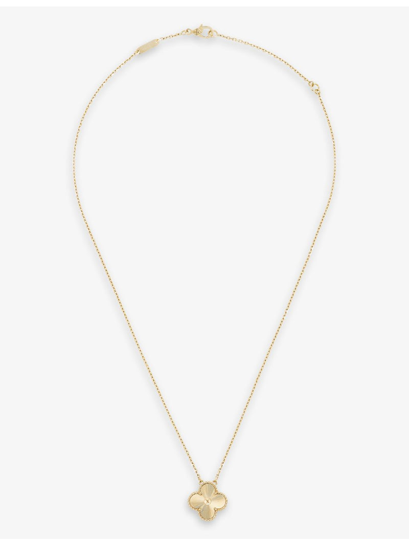 Van Cleef & Arpels Vintage Alhambra guilloché 18ct yellow-gold pendant (British brand)