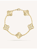 Van Cleef & Arpels Alhambra 5-motif diamond bracelet 19cm, imported from the UK