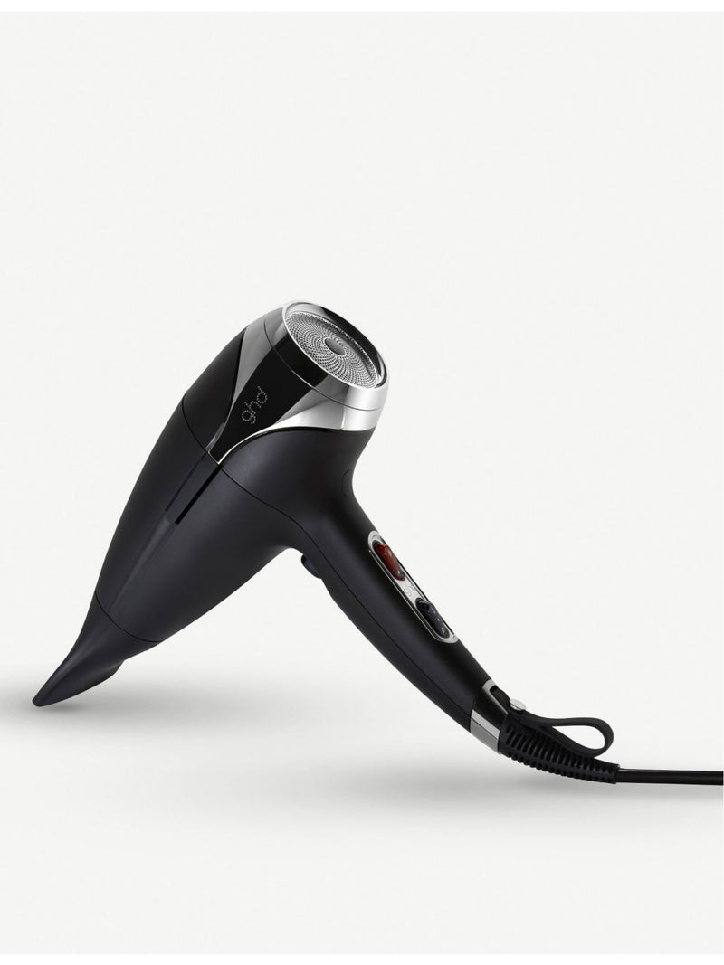 GHD Helios professional hairdryer with concentrator nozzle, imported from the UK