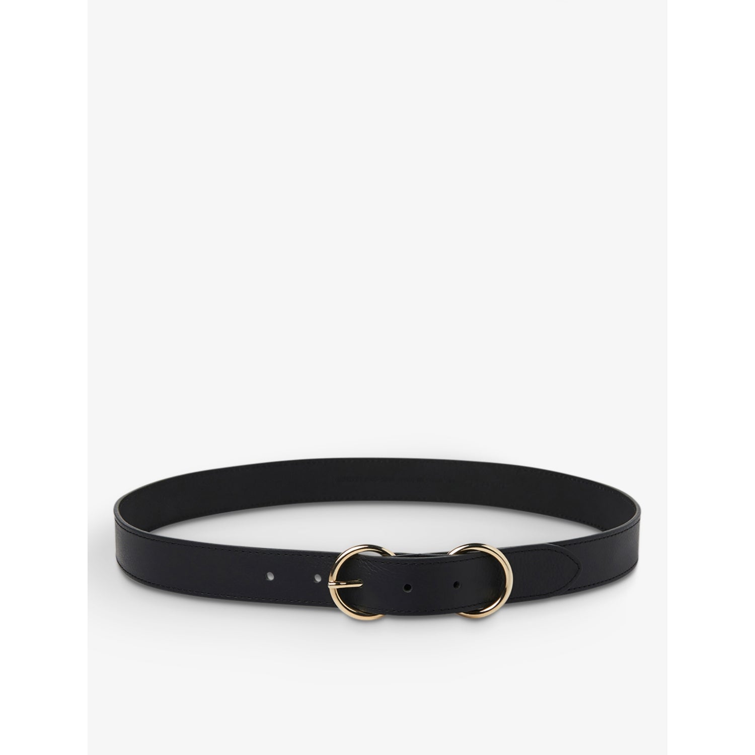 Double-ring leather belt - S