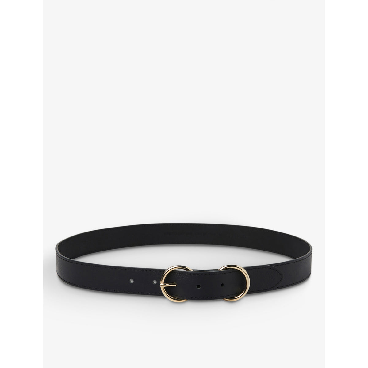 Double-ring leather belt - S