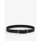 Double-ring leather belt - S