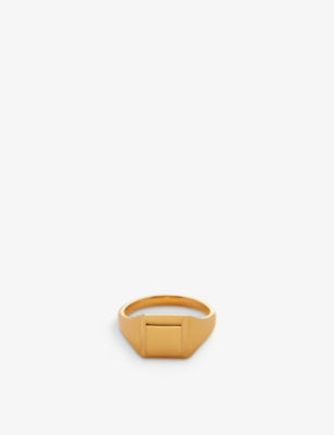 Monica Vinader sterling silver signet ring with 18ct gold vermeil - British product