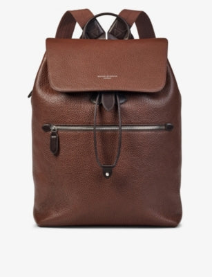 Aspinal of London logo-embellished leather backpack, UK version