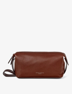 Aspinal of London Reporter leather wash bag, imported from the UK