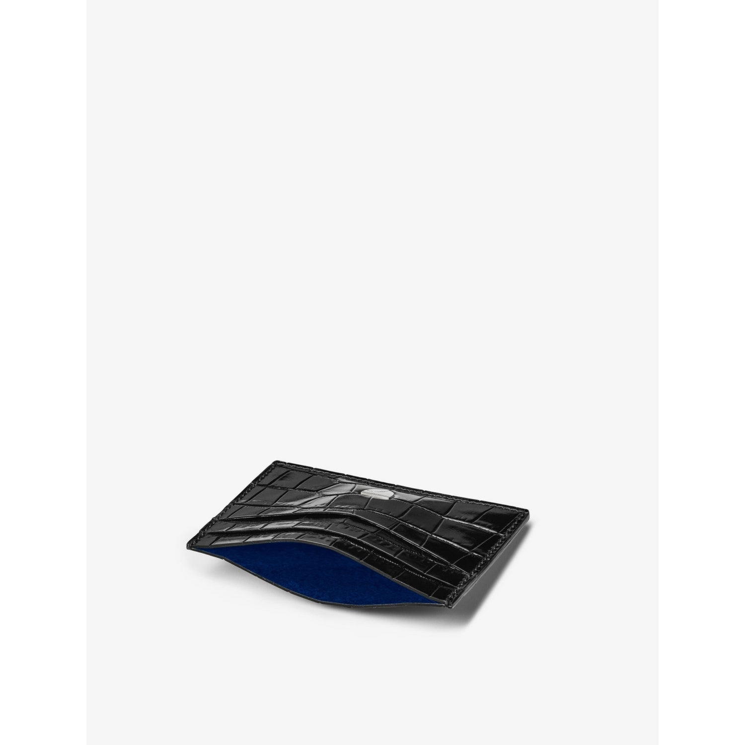 Aspinal of London slim crocodile-embossed leather card case (British brand)