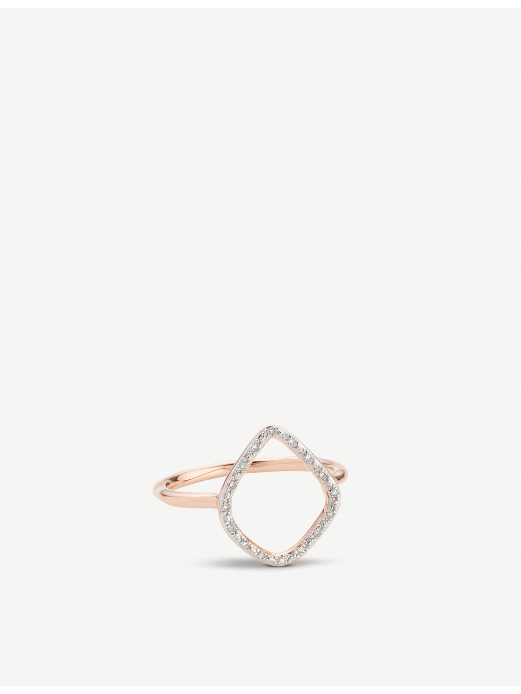 Monica Vinader Riva rose gold hoop ring with diamonds (British brand)