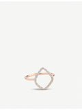 Monica Vinader Riva rose gold hoop ring with diamonds (British brand)