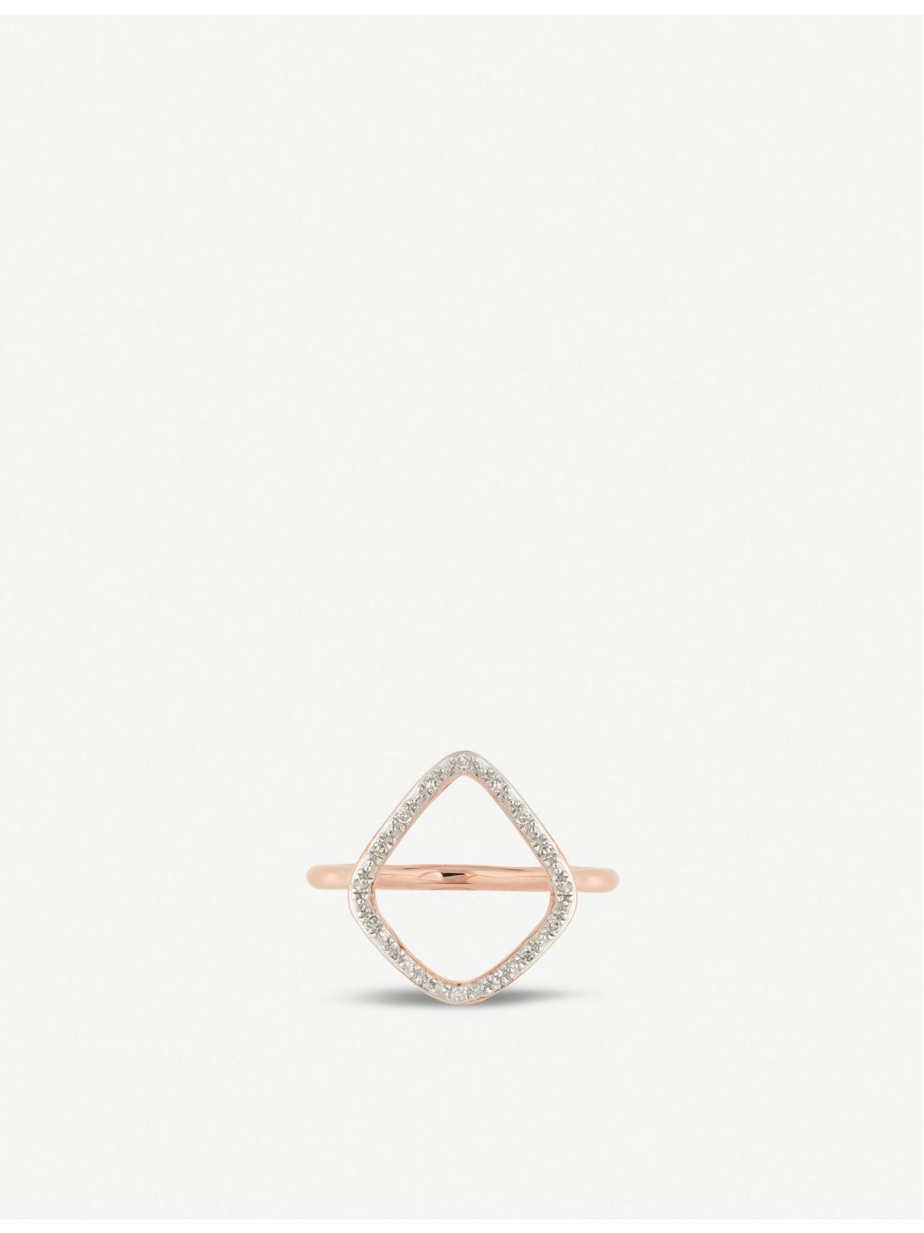 Monica Vinader Riva rose gold hoop ring with diamonds (British brand)