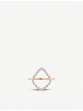 Monica Vinader Riva rose gold hoop ring with diamonds (British brand)