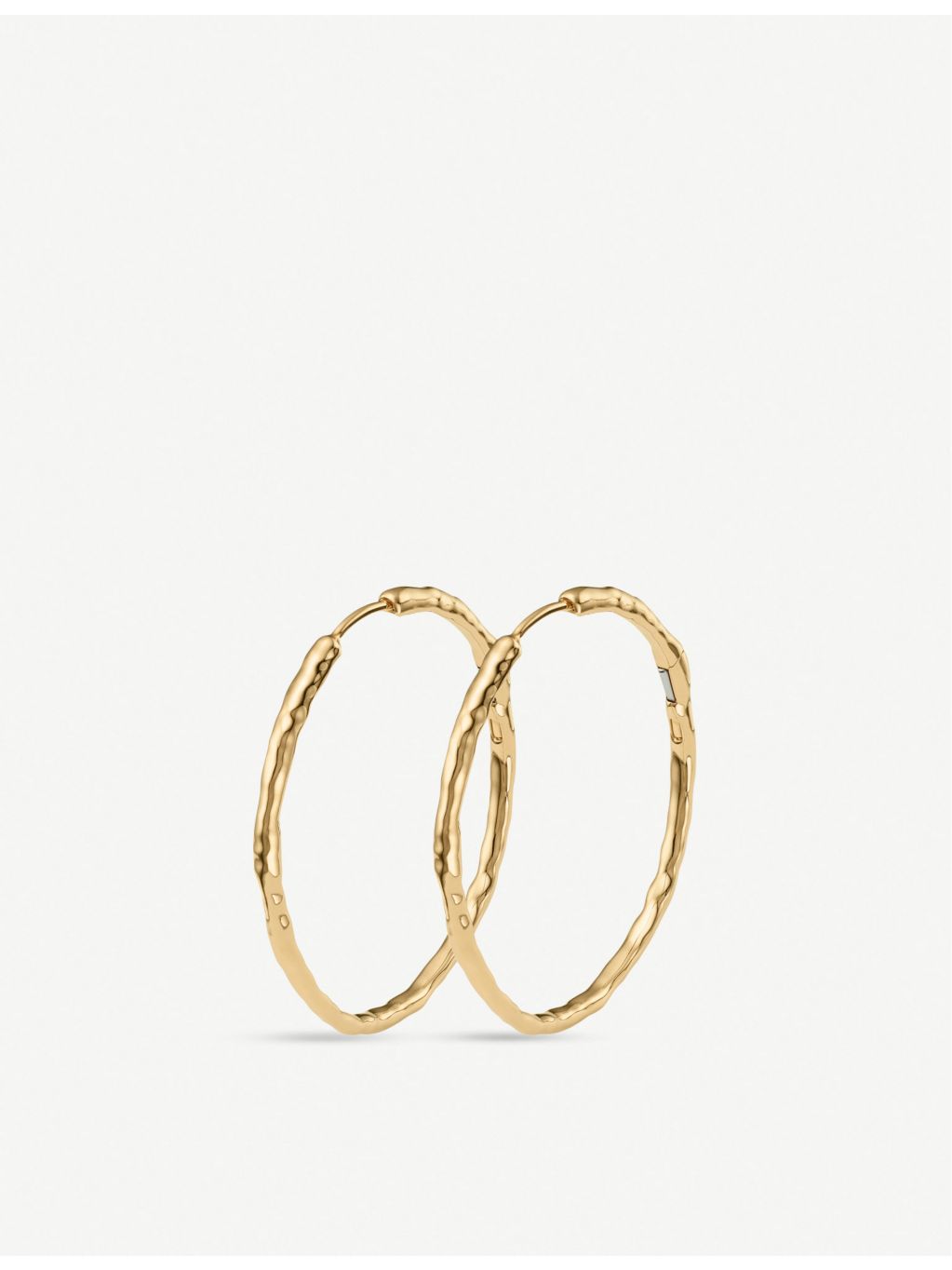 Monica Vinader MV Siren large gold-plated hoop earrings, imported from the UK