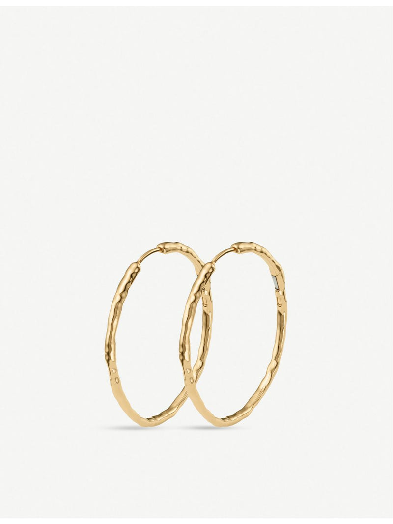 Monica Vinader MV Siren large gold-plated hoop earrings, imported from the UK